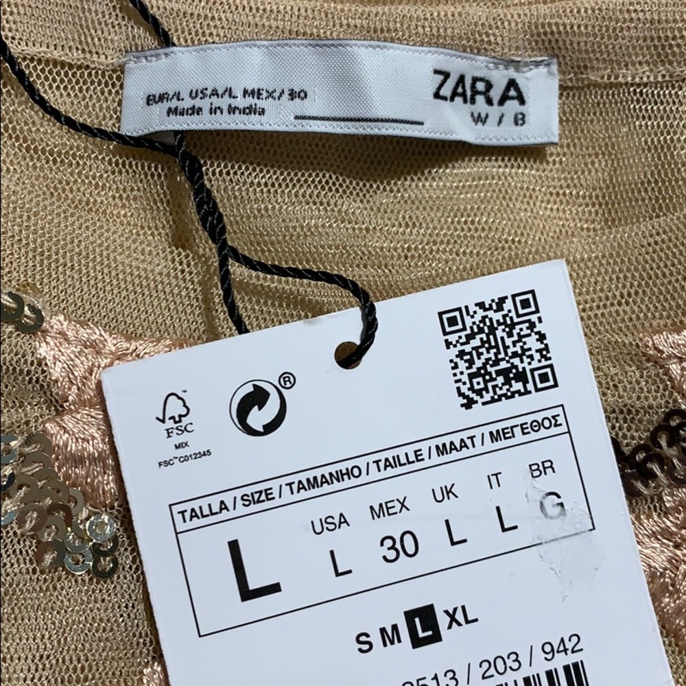 🌹NWT Zara T-shirt with embroidery Size S,M,L - Picture 5 of 7